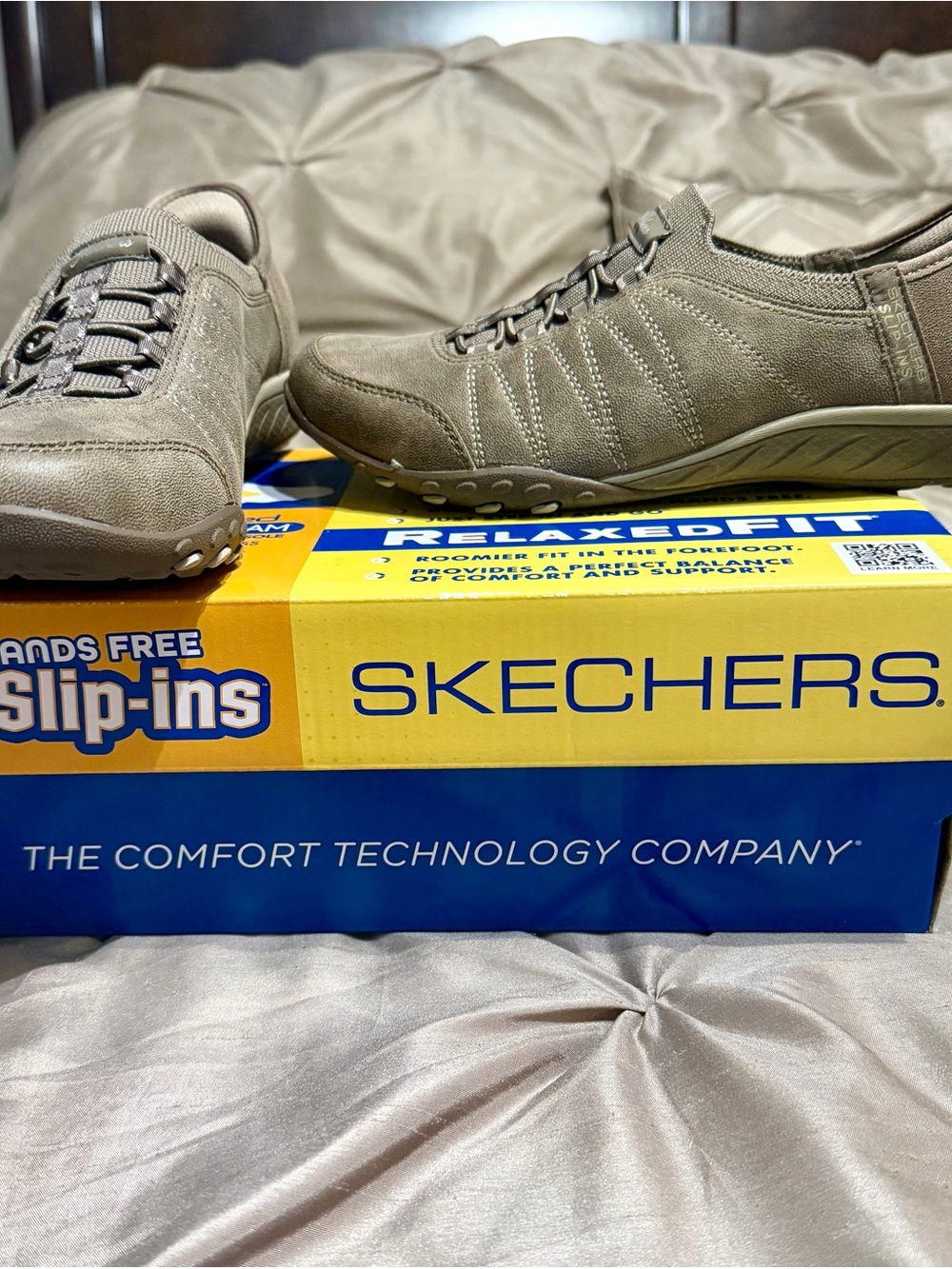 Skechers Relaxed Fit Men's Casual Slip-On Shoes - Taupe